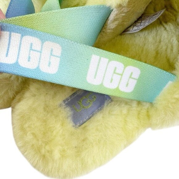 UGG Sheepskin Fluff Yeah Slippers Slide Shoes Size 5 Youth or 6.5/7 Women - Picture 8 of 13